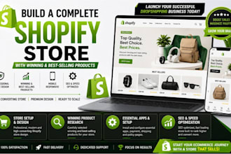 build a complete shopify store, website design, branding, shopify store setup