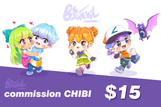 make a kawaii chibi illustration in my style