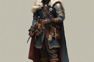 draw an epic fantasy character art, dnd hero, or rpg character