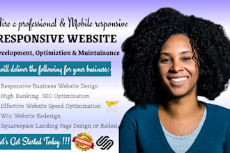 design or redesign squarespace website, hostinger, webador, wordpress, wix seo