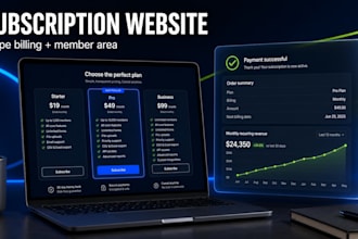 build a subscription website with stripe payments and member dashboard