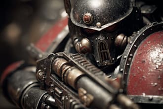 design a custom futuristic armored warrior character