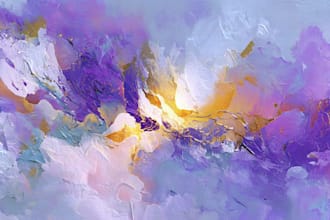 create printable digital oil paint abstract wall art design