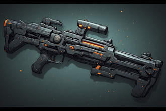 high quality weapon concept art for gaming and more