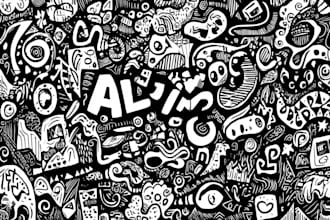 draw doodle art name or merch design