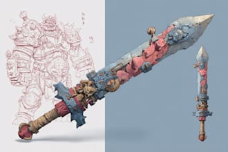 draw realistic medieval and fantasy weapons, armor and items