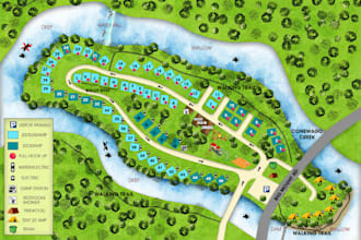 design campground, land survey property, museum, community, site map, event maps