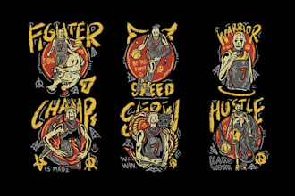 do vintage, traditional tattoo, basket, skateboard logo with retro illustration