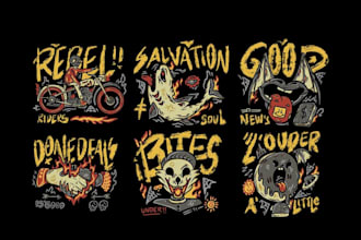 make vintage animal tattoo sketch logo with custom vector art for t shirts