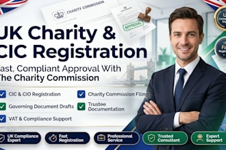 register your UK charity, cic or cio with charity commission and apply for grant