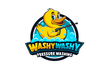 design a rubber ducky logo for clean wash service