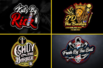 design custom barber, barbershop and beauty salon logo