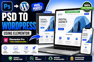 convert PSD to wordpress using elementor