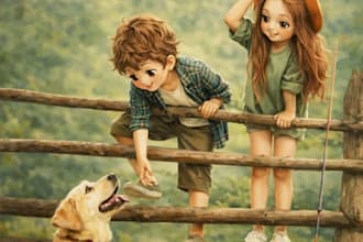 children storybook illustration, watercolor children storybook illustration