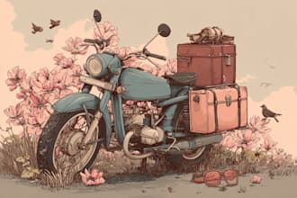 draw artwork with vintage illustration style