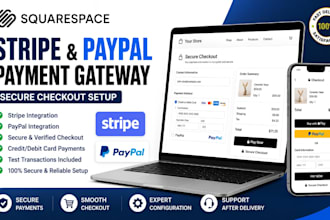 set up squarespace stripe paypal gateway and secure checkout page on yourwebsite