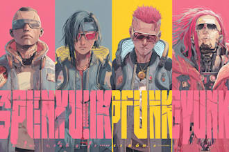 make portrait illustration or anything with cyberpunk style