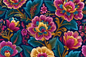 create seamless repeat patterns for textiles, fabric prints, packaging, and wall