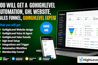build gohighlevel website, landing page, sales funnel, CRM automation, ghl setup