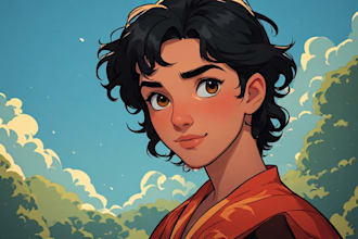 paint beautiful portrait in disney cartoon