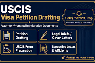 prepare legal documents for your US visa petition
