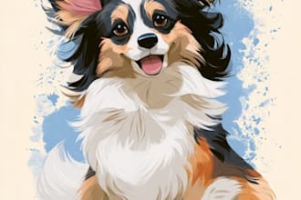 do cartoon pet portrait in disney style pet illustration