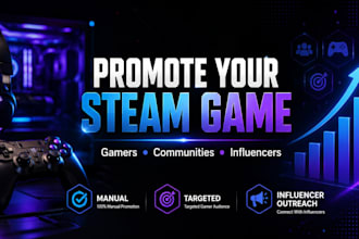 promote your steam game to gamers, indie communities and influencer