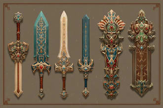 design unique weapons, armors and game assets concept arts