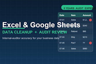 clean, organize and review your excel or google sheets data