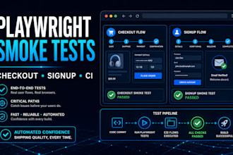 build automated checkout and signup smoke tests with playwright
