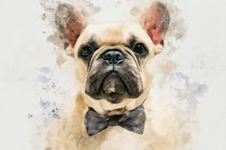 create a custom watercolor pet portrait or pet painting