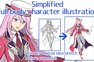 draw a simplified full body character illustration