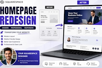 redesign your squarespace homepage with a modern professional design