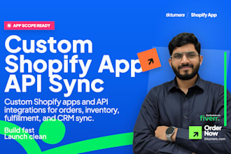 build a custom shopify app and shopify api integration