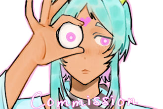 draw custom anime headshot icon for profile picture