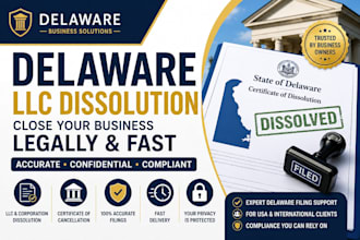 file delaware llc dissolution, cancel corporation, and close your business legal