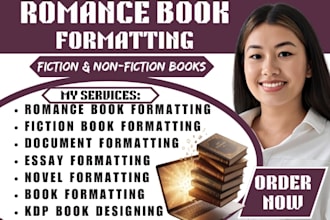 professionally format your steamy romance novel or fiction erotic book for KDP