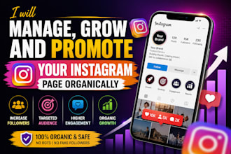 manage, grow and promote your instagram page organically