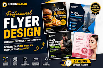 design flyer for birthday, gym, event food and party