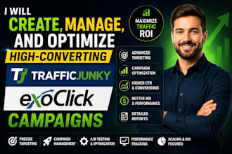 create manage high ROI traffic junky and exoclick advertising campaigns