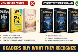 gestalte ein einheitliches cover set fuer ihre buchreihe plus sammelband