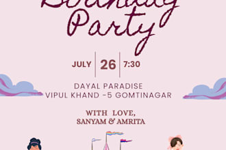 design a custom birthday invitation for you