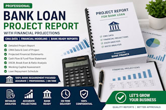 repare bank loan project report with financial projections