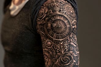 create custom tattoo art designs and unique tattoo illustrations