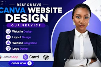 l design a professional canva website, landing page, or portfolio website
