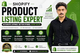 do professional shopify product listing and upload products