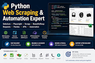 build a python web scraper using selenium, playwright or scrapy