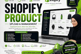 do shopify product listing and product upload professionally