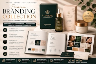 design branding kit, brand book cosmetic packaging, mood board, ai vector design