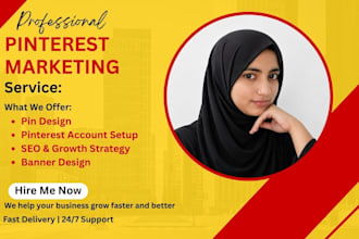 setup pinterest account, create pins and make growth strategy for you